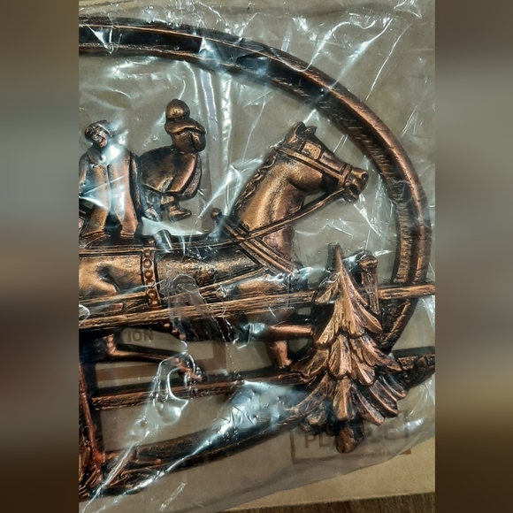 Vintage Coppercraft Guild of Canada NOS 7327 3D Oval Christmas Scene 17" x 10" - Picture 8 of 8